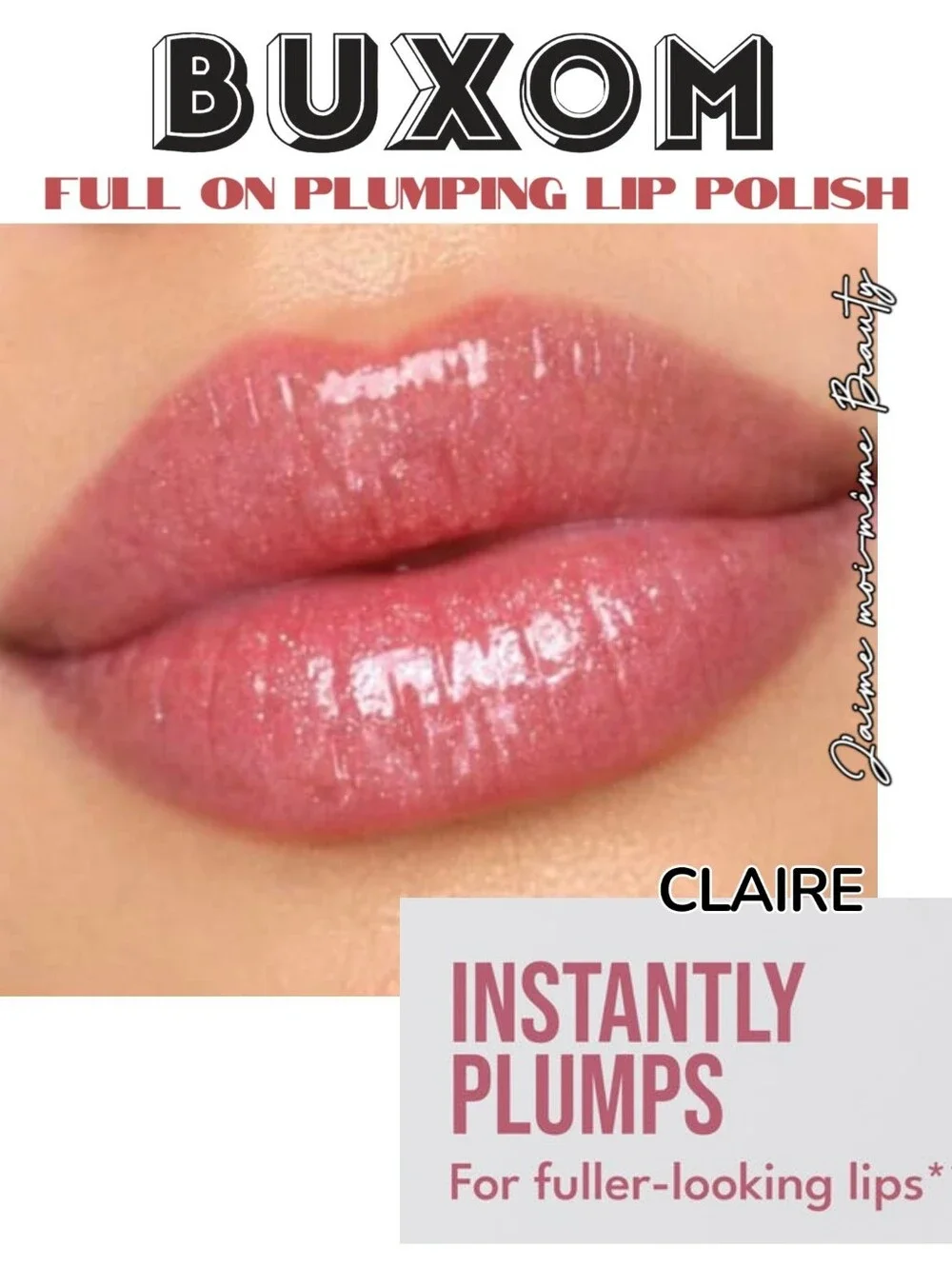 BUXOM Full On Plumping Lip Polish Liquid Lipstick - Clair- Mauve Pink Shimmer